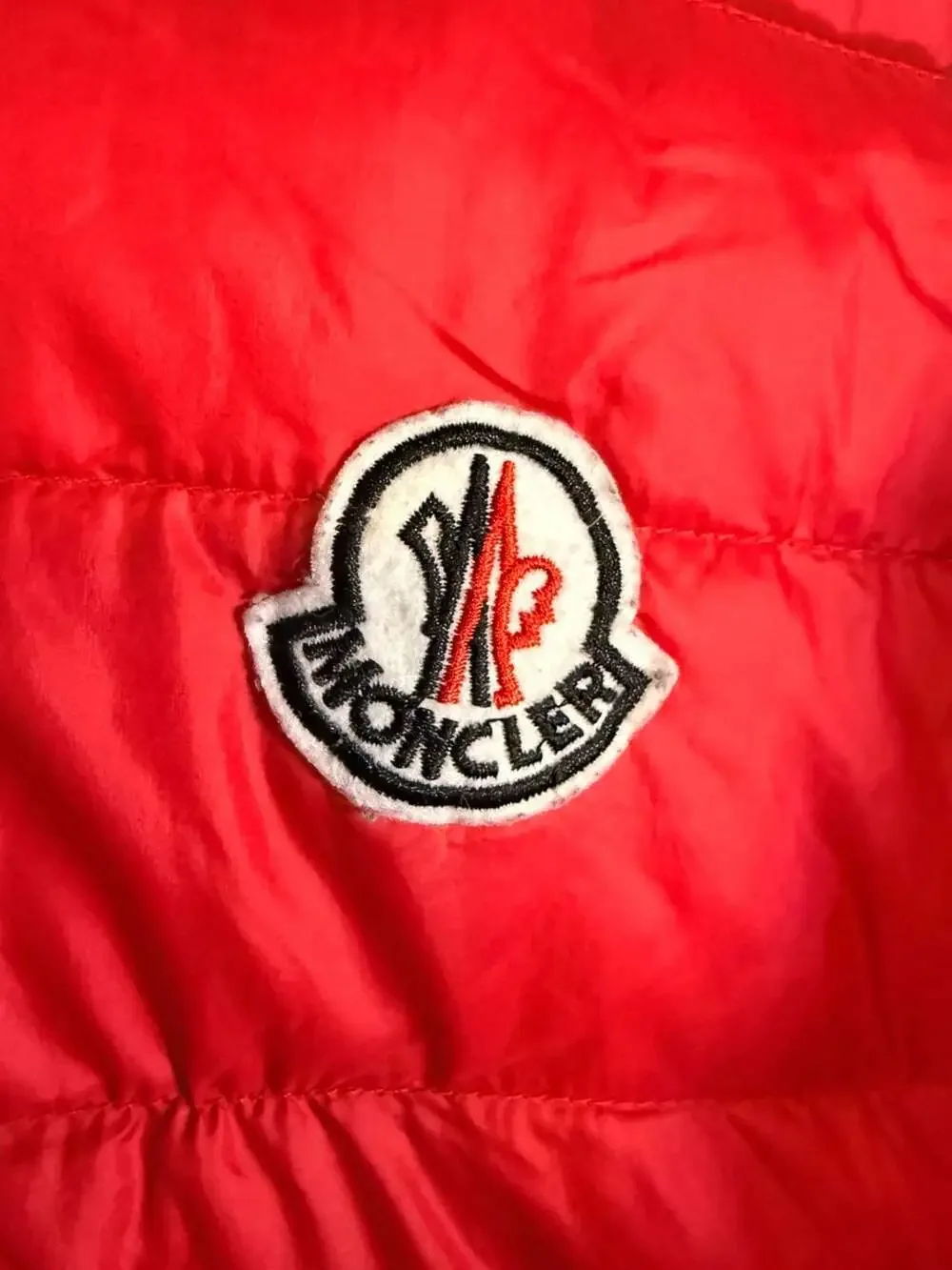 Moncler Kids Red Quilted Puffer Jacket Full Zip Lightweight Outerwear